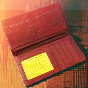 Red eel skin wallet